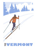 Cross Country Skier - Vermont Print by Lantern Press 