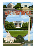 Washington DC - Montage Prints by Lantern Press 