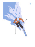Downhill Skier Stylized - Male Poster by Lantern Press 