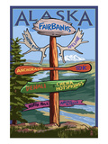 Fairbanks, Alaska - Sign Destinations Prints by Lantern Press 