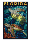 Sea Turtle Paper Mosaic - Florida Art by Lantern Press 