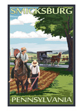 Smicksburg, Pennsylvania - Amish Farm Scene Póster por Lantern Press Smicksburg, Pennsylvania - Amish Farm Scene Póster por Lantern Press