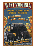 West Virginia - Black Bear Family Posters by Lantern Press 