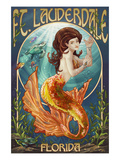 Ft. Lauderdale, Florida - Mermaid Scene Posters by Lantern Press 