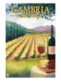 Cambria, California - Wine Country Poster by Lantern Press 
