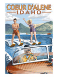 Coeur D'Alene, Idaho - Water Skiing Scene Affiches par Lantern Press 