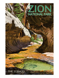 Zion National Park - The Subway Prints by Lantern Press 