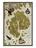 Acadia National Park, Maine - Map Posters by Lantern Press 