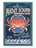 Puget Sound - Dungeness Crab Posters by Lantern Press 