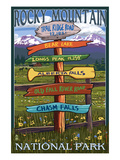 Rocky Mountain National Park, Colorado - Trail Ridge Road, Sign Destinations Plakater af Lantern Press