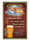 Redmond, Washington - Aviator Beer Affiches par Lantern Press 