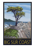 Big Sur Coast, California - Lone Cypress Tree Posters by Lantern Press 