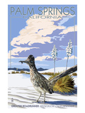 Palm Springs, California - Roadrunner Scene Affiche par Lantern Press 