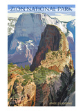 Zion National Park - Angels Landing Affiches par Lantern Press 