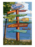New Hampshire - Sign Destinations Prints by Lantern Press 