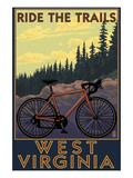 West Virginia - Ride the Trails Prints by Lantern Press 