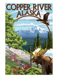 Copper River, Alaska Montage Posters by Lantern Press 