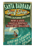 Santa Barbara, California - Surf Shop Posters by Lantern Press 