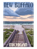 New Buffalo, Michigan - Beach Scene Prints by Lantern Press 