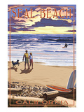 Seal Beach, California - Sunset Beach Scene Prints by Lantern Press 