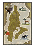 Vashon Island, Washington - Map Posters by Lantern Press 