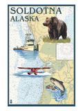 Soldotna, Alaska - Nautical Chart Posters by Lantern Press 