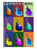 Leiper's Fork, Tennessee - Guitar Pop Art Prints by Lantern Press 