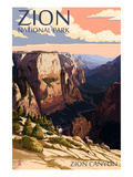 Zion National Park - Zion Canyon Sunset Art by Lantern Press 