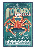 Anchorage, Alaska - King Crab Prints by Lantern Press 