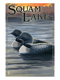 Squam Lake, New Hampshire - Loon Scene Print by Lantern Press 