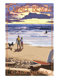 Carmel Beach, California - Sunset Beach Scene Kunstdrucke von Lantern Press 