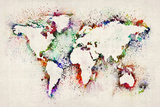 Map of the World Paint Splashes Premium Giclee Print by Michael Tompsett