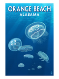 Orange Beach, Alabama - Jellyfish Scene Poster by Lantern Press 