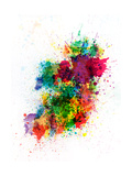 Michael Tompsett - Ireland Map Paint Splashes Speciální digitálně vytištěná reprodukce