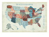 USA Modern Blue Giclee Print by Michael Mullan