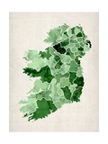 Ireland Watercolor Map Premium Giclee Print by Michael Tompsett