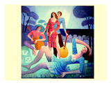 Le Repos Des Musiciens Premium Giclee Print by Roger Burgi