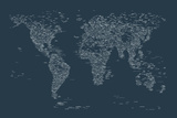 World Map of Cities Premium Giclee Print by Michael Tompsett