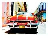La Voiture Mythique Premium Giclee Print by Sebastien Nouet