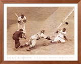 Jackie Robinson Stealing Home, May 18, 1952 Art by Nat Fein