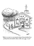 "Before we come in, was any part of your home produced in a facility that …" - New Yorker Cartoon Premium Giclee Print by Tom Cheney