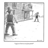 "I said, can I borrow one of your pistols?" - New Yorker Cartoon Premium Giclee Print by Harry Bliss