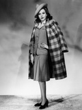 Ann Miller Wearing Light Blue Suit and Plaid Overcoat, 1941 Prints