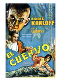 The Raven, (AKA El Cuervo), Boris Karloff, Bela Lugosi, Irene Ware, 1935 Affiche