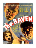 The Raven, Top: Boris Karloff; Bottom From Left: Irene Ware, Bela Lugosi, 1935 Photographie
