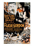 Flash Gordon, Larry 'Buster' Crabbe In 'Chapter 4: Battling the Sea Beast', 1936 Prints
