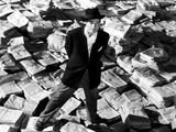 Citizen Kane, Orson Welles, 1941, Astride Stacks Of Newspaper Posters Citizen Kane, Orson Welles, 1941, Astride Stacks Of Newspaper Posters