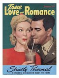 True Love Romance Vintage Magazine - January 1944 - Kodachrome Giclee Print by L. Willinger Schostal
