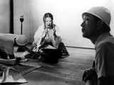 Isuzu Yamada, Director Akira Kurosawa On The Set Of Throne Of Blood, (AKA Kumonosu Jo), 1957 Foto