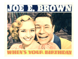 When's Your Birthday, Marian Marsh, Joe E Brown, 1937 Affiches